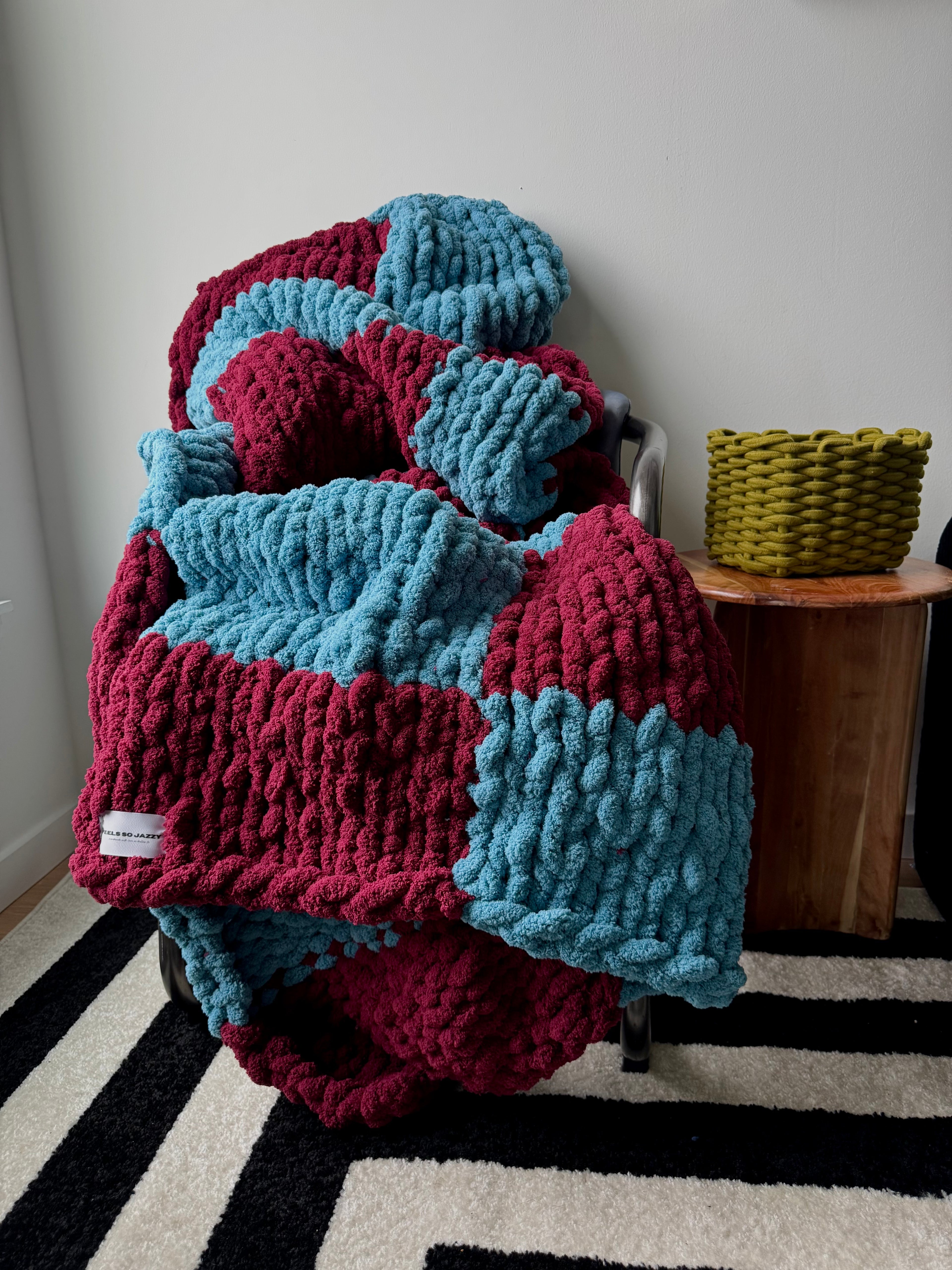 Burgundy & Blue Checkered